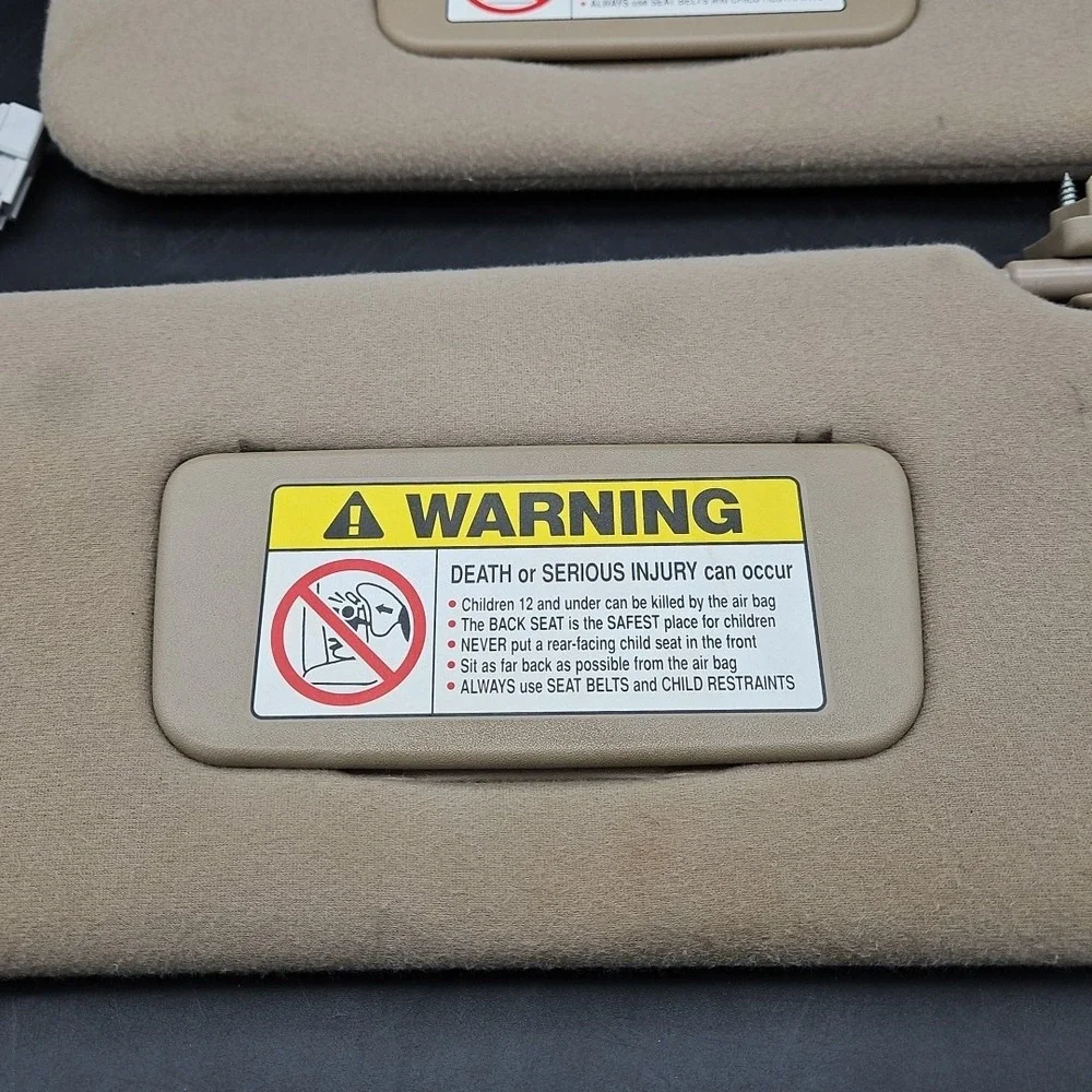 1999-2004 Acura RL Pair Sun Visors Left Right Genuine OEM Light Brown‎